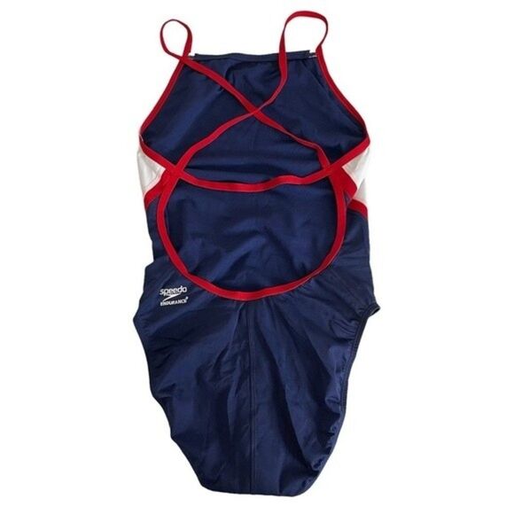 Speedo Women's Navy Endurance + Launch Splice One Piece Swimsuit Size 12/38 New - Picture 4 of 12